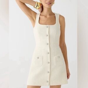 NWT J Crew White Tweed Dress